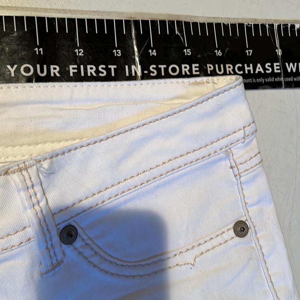 17/21 Exclusive Denim size 12 jeans high rise Ivory Cropped stretch - Picture 11 of 14